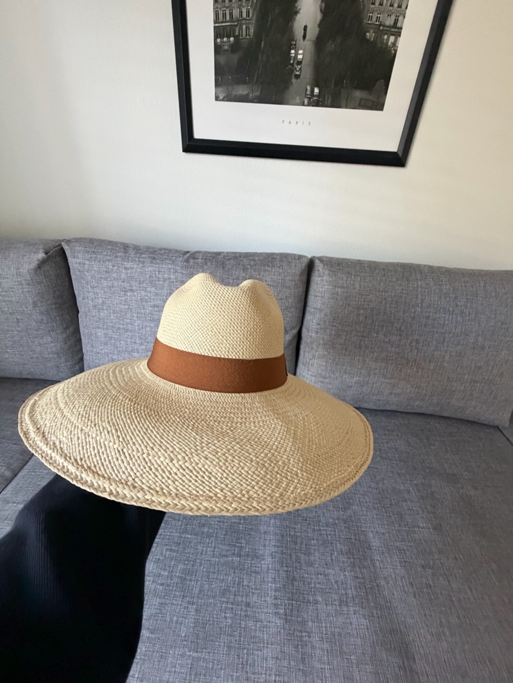 J. Crew Cream Straw Sun Hat with Brown Band